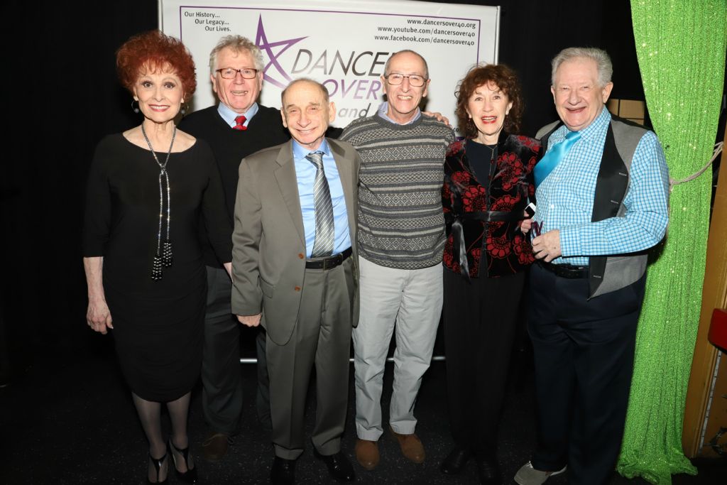 The “West Side Story gang” – movie AND original Bway cast members, L to R:  Carol Lawrence, David Bean, Bert Michaels, Eddie Verso, Marilyn D’honau, Harvey Evans