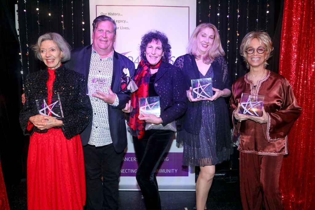 All the honorees:  Susan Sigrist, Tony Waag, Sue Samuels, Mary McCatty and Mercedes Elllington