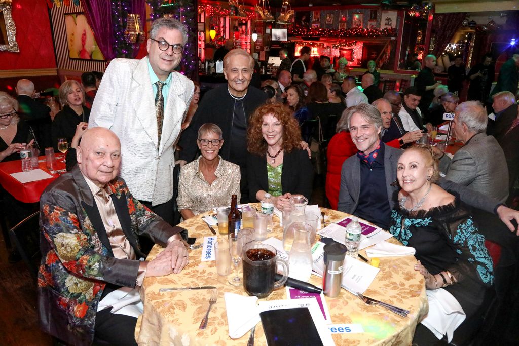 The honorees, Jean Preece, Joanna Rush, Jill Cook, Joe Ahumada and for Gene Foote, Michael Bunch along with host Michael Musto and DO40 prez John Sefakis