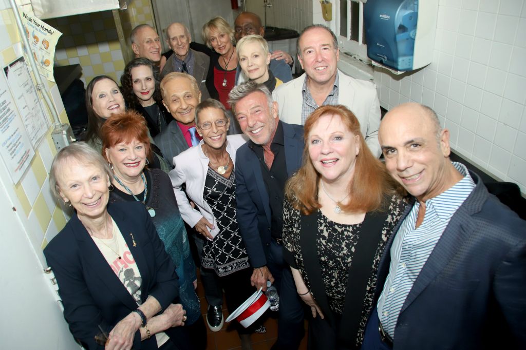 THE CAST OF DANCIN’ - Kathryn Doby, Valerie-Jean Miller, Ann Reinking, Bebe Neuwirth, William Whitener, Richard Dorthaze, Sandahl Bergman, Lloyd Culbreath, Christine Colby, Michael Kubala, Jill Cook, DO40 President John Sefakis, Wayne Cilento, Gail Benedict, Clif de Raita