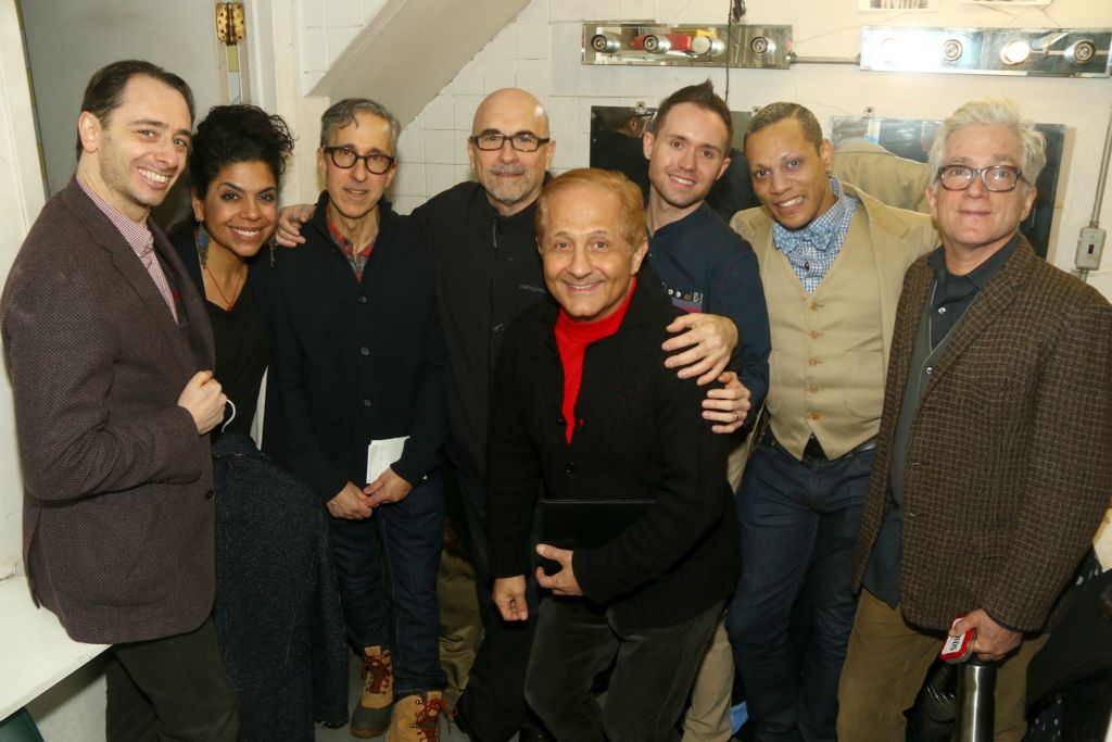 DO40 Prez John Sefakis with the troupe backstage:  Raffaele Morra, Isabel Martinez, Roy Fialkow, Tory Dobrin, Chase Johnsey, Robert Carter and Peter Richards