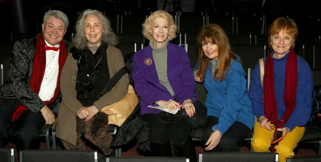 Host for the evening, Richard Skipper, with DO40 volunteers Sasha Spielvogel, Leni Anders, Sharon Wendrow and Sandy Nance