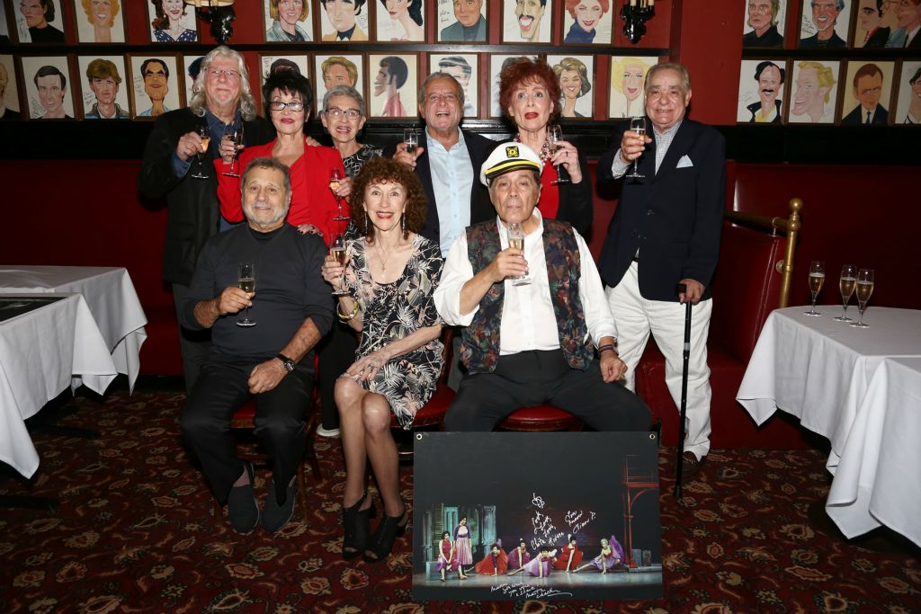 Back: Martin Charnin, Chita Rivera, Liane Plane, Ronnie Lee, Carol Lawrence, Jaime Sanchez, Tony Mordente, Marilyn D’honau, George Marcy